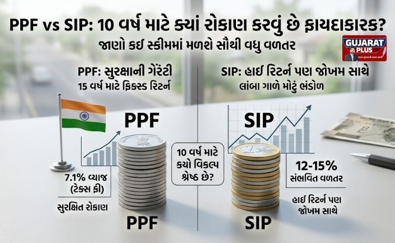 PPF vs SIP: 10 વર્ષ માટે ક્યાં રોકાણ કરવું છે ફાયદાકારક? જાણો કઈ સ્કીમમાં મળશે સૌથી વધુ વળતર