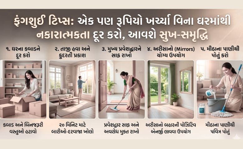ફંગશુઈ ટિપ્સ: એક પણ રૂપિયો ખર્ચ્યા વિના ઘરમાંથી નકારાત્મકતા દૂર કરો, આવશે સુખ-સમૃદ્ધિ