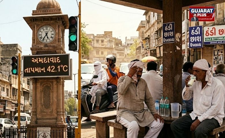 ગુજરાતમાં ગરમી નો કહેર: અમરેલી 43.3°C સાથે સૌથી ગરમ, જાણો તમારા શહેરની સ્થિતિ ગુજરાતમાં ઉનાળાએ આક્રમક રુપ ધારણ કર્યું છે. રાજ્યના અનેક શહેરોમાં તાપમાનનો પારો 43 ડિગ્રીને વટાવી ગયો છે. હવામાન વિભાગ (IMD) મુજબ, હજુ આગામી દિવસોમાં ગરમીથી રાહત મળવાની કોઈ શક્યતા નથી. અમરેલી અને રાજકોટમાં ગરમીનો પારો 43ને પાર શુક્રવારે અમરેલી રાજ્યનું સૌથી ગરમ શહેર રહ્યું હતું. અહીં મહત્તમ તાપમાન 43.3°C નોંધાયું છે. જ્યારે રાજકોટમાં પણ પારો 43.1°C પર પહોંચ્યો હતો. ગરમીના કારણે બપોરના સમયે જનજીવન પર માઠી અસર જોવા મળી રહી છે. પ્રમુખ શહેરોમાં તાપમાનની વિગત રાજ્યના મુખ્ય શહેરોમાં નોંધાયેલી ગરમીના આંકડા નીચે મુજબ છે: અમરેલી: 43.3°C રાજકોટ: 43.1°C અમદાવાદ: 42.1°C વડોદરા: 41.6°C ગાંધીનગર: 41.5°C ભુજ: 41.4°C સુરત: 40.0°C રાત્રે પણ અસહ્ય ઉકળાટ માત્ર દિવસ જ નહીં, રાત્રિના તાપમાનમાં પણ વધારો થયો છે. અમદાવાદ અને ગાંધીનગરમાં લઘુત્તમ તાપમાન 27.0°C નોંધાયું છે. સામાન્ય કરતાં 2 ડિગ્રી વધુ તાપમાન હોવાથી રાત્રે પણ લોકો બફારાથી પરેશાન છે. દરિયાકાંઠાના વિસ્તારોમાં ભેજનું પ્રમાણ વધશે દ્વારકા અને વેરાવળ જેવા વિસ્તારોમાં તાપમાન 32 ડિગ્રીની આસપાસ છે. જોકે, અહીં ભેજવાળા પવનો ફૂંકાશે. આના કારણે પરસેવો અને બફારો વધારે અનુભવાશે. દરિયાકાંઠાના રહીશો માટે હોટ એન્ડ હ્યુમિડ વેધરની ચેતવણી અપાઈ છે. ગરમીથી બચવા માટે સાવચેતીના પગલાં તંત્ર દ્વારા નાગરિકોને નીચે મુજબની તકેદારી રાખવા અપીલ કરવામાં આવી છે: બપોરે 12 થી 4 વાગ્યા દરમિયાન બહાર નીકળવાનું ટાળો. વધુ પ્રમાણમાં પાણી, છાશ અને પ્રવાહીનું સેવન કરો. આછા રંગના અને સુતરાઉ કપડાં પહેરવાનું રાખો. તડકામાં નીકળતી વખતે માથું ઢાંકીને રાખો. SEO વિગતો (WordPress માટે): Focus Keyword: ગુજરાતમાં ગરમી (Gujarat Heatwave) Meta Description: ગુજરાતમાં ગરમીનો પારો 43°C ને પાર! અમરેલી 43.3 ડિગ્રી સાથે સૌથી ગરમ શહેર. અમદાવાદ અને રાજકોટની હાલત પણ ખરાબ. જાણો હવામાન વિભાગની આગાહી અને સાવચેતીની ટિપ્સ. URL Slug: /gujarat-heatwave-update-amreli-hottest-city-weather-forecast/ Tags: ગુજરાત સમાચાર, ગરમીની આગાહી, અમદાવાદ હવામાન, અમરેલી ગરમી, Heatwave In Gujarat, Weather Update Gujarat, Amreli Temperature.