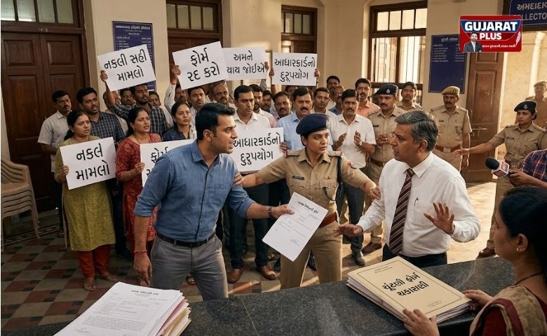 અમદાવાદ કલેક્ટર કચેરીમાં હંગામો: અપક્ષ ઉમેદવાર ના ટેકેદારોની નકલી સહીનો ઘટસ્ફોટ, પોલીસ બોલાવવી પડી