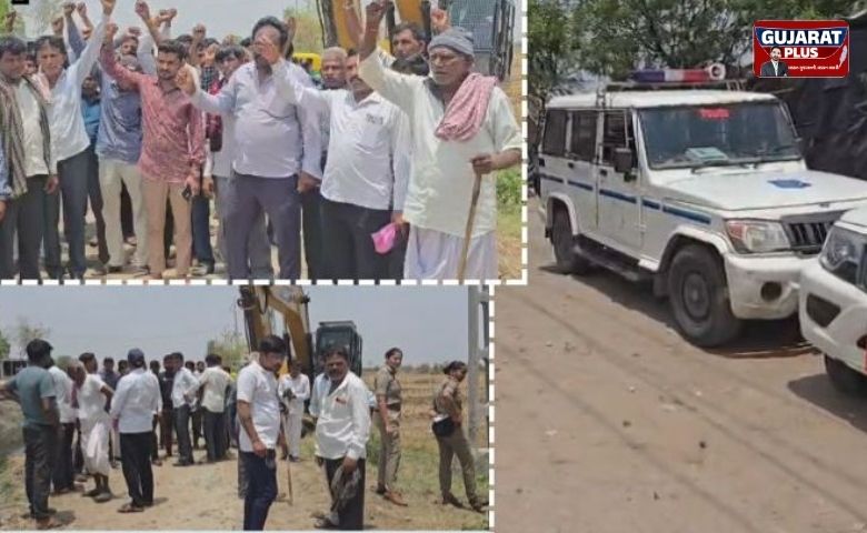 અમદાવાદના સાણંદ ના ડરણ ગામે વળતર અને નોટિસ વગર ખેતરોમાં પાઈપલાઈન નાખવા સામે ખેડૂતોએ ઉગ્ર વિરોધ કર્યો છે. પોલીસ કાફલો ખડકાતા મામલો ગરમાયો.