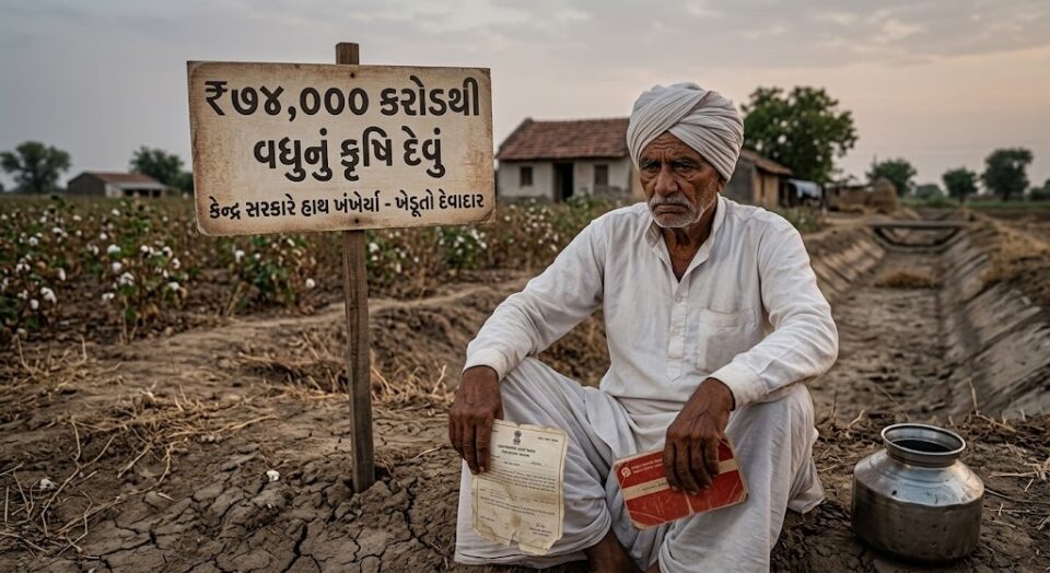 ગુજરાતના ખેડૂતો દેવાદાર, 74 હજાર કરોડનું દેવું અને ડબલ આવકના વાયદાનો ફિયાસ્કો By GS Team 7 Sep 2026 2 mins read Add as a preferred source on Google TukuTouch Logo 'વિકાસ' અને 'સમૃદ્ધિ'ના દાવાઓ વચ્ચે ગુજરાતના ખેડૂતો દેવાના બોજ તળે દબાયા છે. 31મી માર્ચ, 2026 સુધીમાં રાજ્યના ખેડૂતો પર જાહેર ક્ષેત્રની બેન્કોમાં 74,176.52 કરોડ રૂપિયાનું કૃષિ ધિરાણ બાકી છે. ગુજરાત દેશમાં 10મા સ્થાને છે. કેન્દ્ર સરકારે લોન માફીની કોઈ વિચારણા ન હોવાનું જણાવતા ખેડૂતોની આશા ઠગારી નીવડી છે. 00:00 00:24 Summarized by AI; it may make mistakes. Check important info ગુજરાતના ખેડૂતો દેવાદાર, 74 હજાર કરોડનું દેવું અને ડબલ આવકના વાયદાનો ફિયાસ્કો Gujarat Farmers: 'વિકાસ' અને 'સમૃદ્ધિ'ના દાવાઓ વચ્ચે ગુજરાતના ધરતીપુત્રો દેવાના અસહ્ય બોજ નીચે દબાઈ રહ્યા હોવાનો ઘટસ્ફોટ થયો છે. 31મી માર્ચ, 2026 સુધીમાં રાજ્યના ખેડૂતો પર જાહેર ક્ષેત્રની બેન્કોમાં 74,176.52 કરોડ રૂપિયાનું કૃષિ ધિરાણ બાકી છે. આ ચિંતાજનક આંકડા સાથે દેશભરમાં સૌથી વધુ કૃષિ દેવું ધરાવતા રાજ્યોમાં ગુજરાત 10માં સ્થાને રહ્યું છે. ખેતીના વધતા ખર્ચ-કુદરતી આફતોના મારથી ખેડૂતોની કફોડી સ્થિતિ એક તરફ, ખેતી કરવી દિવસેને દિવસે મોંઘી થઈ રહી છે. બિયારણથી માંડીને જંતુનાશક દવા, ખાતર સહિત ખેત મજૂરીનો ખર્ચ વધતો જઈ રહ્યો છે. ખેડૂતો કૃષિધિરાણ લેવા મજબૂર થયા છે. અથાક મહેનત પછી પણ ભારે વરસાદ, પૂર-વાવાઝોડું જેવી કુદરતી આફતોના મારને લીધે ખેડૂતોને દર ચોમાસુ સિઝનમાં આર્થિક માર સહન કરવો પડી રહ્યો છે. આ સંજોગોમાં ખેડૂતોના માથે દેવું વધી રહ્યું છે. જે રીતે ખેડૂતો દેવાદાર થઈ રહ્યા છે ત્યારે ખેડૂતોની ડબલ આવક થશે તેવા વાયદાનો જાણે ફિયાસ્કો થયો છે. લોકસભામાં રજૂ થયેલી વિગતો મુજબ, દેશના અન્નભંડાર ગણાતા પંજાબના માથે 48,421.94 કરોડ રૂપિયા જ્યારે હરિયાણાનું 39,786.06 કરોડ રૂપિયા દેવું રહ્યું છે, જે ગુજરાતના ખેડૂતો માથે દેવાના બોજ ઘણું વધુ છે. જોકે, દક્ષિણના રાજ્યો દેવામાં સૌથી મોખરે છે. 3,44,996.64 કરોડ રૂપિયા સાથે તમિલનાડુ દેશમાં પહેલા અને આંધ્ર પ્રદેશ બીજા ક્રમે છે. પરંતુ સૌથી ચોંકાવનારી બાબત એ છે કે, પડોશી રાજ્ય રાજસ્થાન અને મધ્ય પ્રદેશ અનુક્રમે 88.5 હજાર કરોડ અને 79.3 હજાર કરોડ રૂપિયા સાથે ગુજરાત કરતાં સહેજ આગળ છે. 'મનીષ સિસોદિયા પર કોઈ આરોપ નથી લગાવ્યાં..' કોર્ટમાં CBIના દાવા સામે કેજરીવાલનો ઘટસ્ફોટ Read More સરકારે ભલે આ બાકી રકમને ટેકનિકલ ભાષામાં 'એનપીએ' કે ડિફોલ્ટ લોન ન ગણાવી હોય, પરંતુ 74.000 કરોડ રૂપિયાનો આ આંકડો સાબિત કરવા માટે કાફી છે કે ગુજરાતનો ખેડૂત આજે આર્થિક સંકટના ચોકઠામાં ખરાબ રીતે ફસાયેલો છે. રિપોર્ટના આંકડા દર્શાવે છે કે દેશના કુલ કૃષિ દેવામાં એકલા ગુજરાતના ખેડૂતોનો હિસ્સો 4.2 ટકા જેટલો મોટો છે. જોકે, આ સરકારી આંકડામાં માત્ર સરકારી બેન્કોની લોન જ સામેલ છે, સહકારી બેન્કો અને ખાનગી સાહુકારોનું દેવું ઉમેરાય તો આ આંકડો ક્યાંય વધુ ભયાનક હોઈ શકે છે. કેન્દ્ર સરકારે હાથ ખંખેર્યા, ખેડૂતોની આશા ઠગારી નીવડી નાણા મંત્રાલયે સંસદમાં સાફ શબ્દોમાં વચન નકારી દીધું છે કે, નાના અને સીમાંત ખેડૂતો માટે લોન માફીની કોઈ વિચારણા હેઠળ નથી. ટૂંકમાં કેન્દ્ર સરકારે હાથ ખંખેર્યા છે પરિણામે ખેડૂતોની લોનમાફીની આશા પર પાણી ફરી વળ્યું છે.